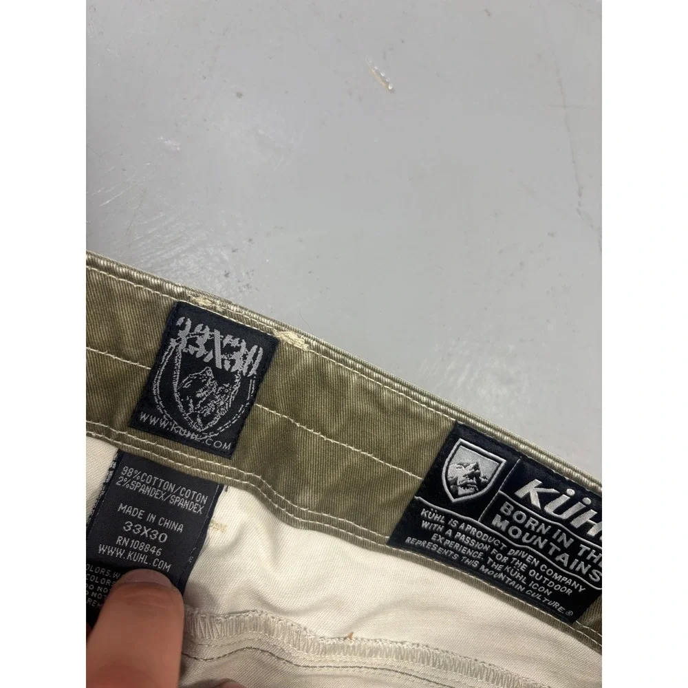 Kuhl Rydr Mens 33x30 Olive Green Canvas Articulated Knee Work Hiking Pants - Picture 2 of 8